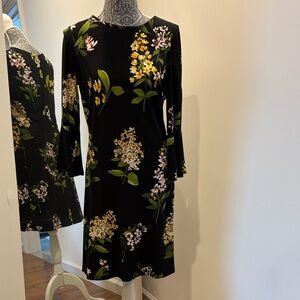 Tommy Hilfiger Black Dress with Yellow and White Floral Print